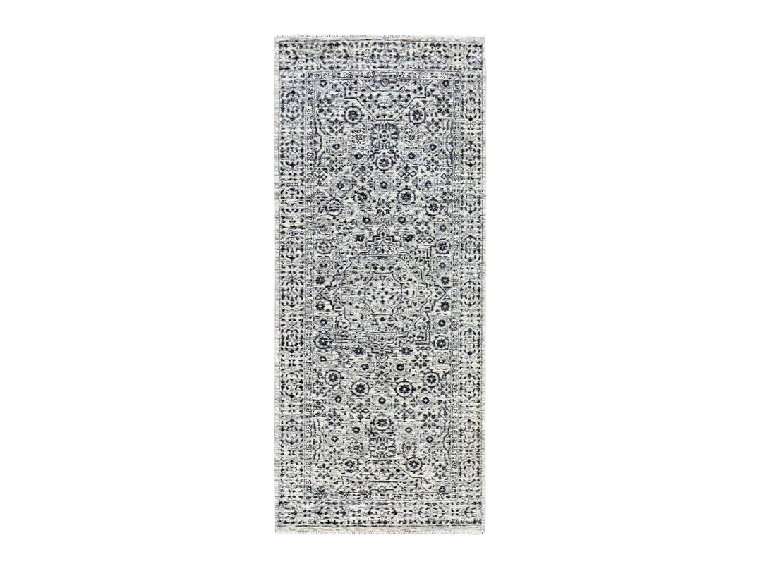 2'7" x 6'0" New Hand Knotted Ivory Wool Runner Oriental Rug - MOA10279502