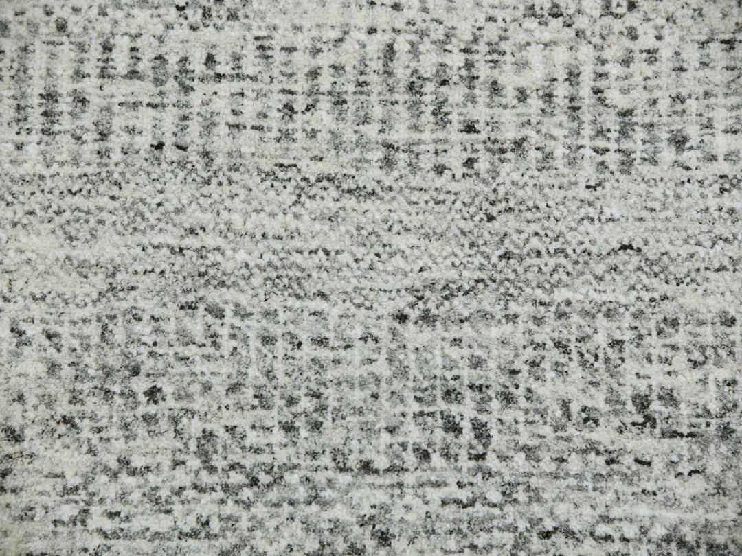 11'2" x 11'2" New Hand Knotted Grey Wool Round Oriental Rug - MOA10279507