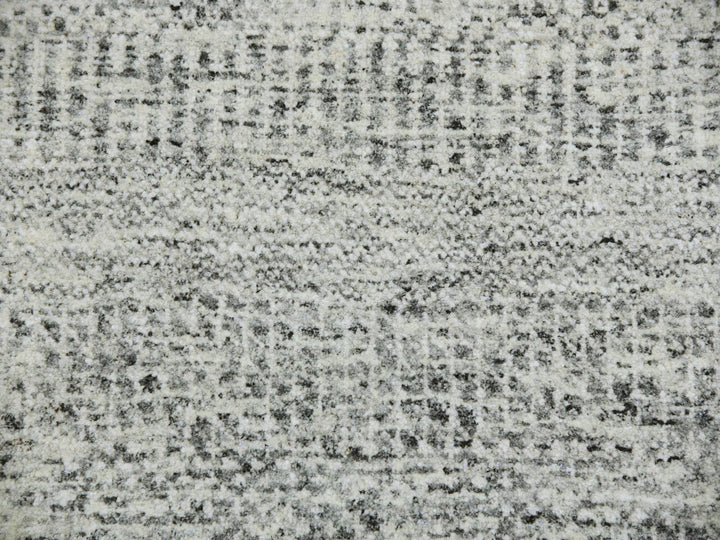 11'2" x 11'2" New Hand Knotted Grey Wool Round Oriental Rug - MOA10279507