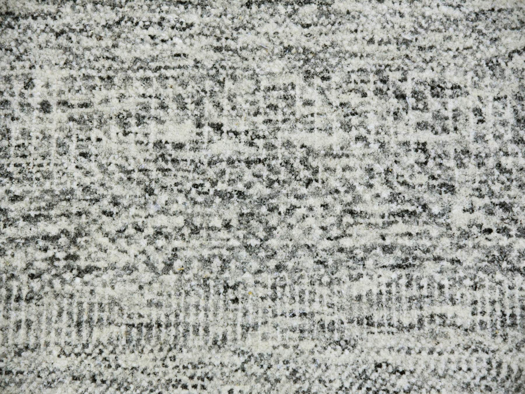 12'11" x 12'11" New Hand Knotted Grey Wool Round Oriental Rug - MOA10279509