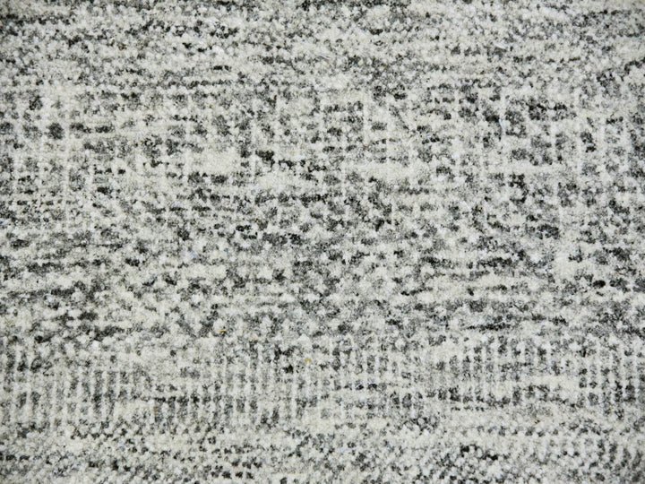 12'11" x 12'11" New Hand Knotted Grey Wool Round Oriental Rug - MOA10279509