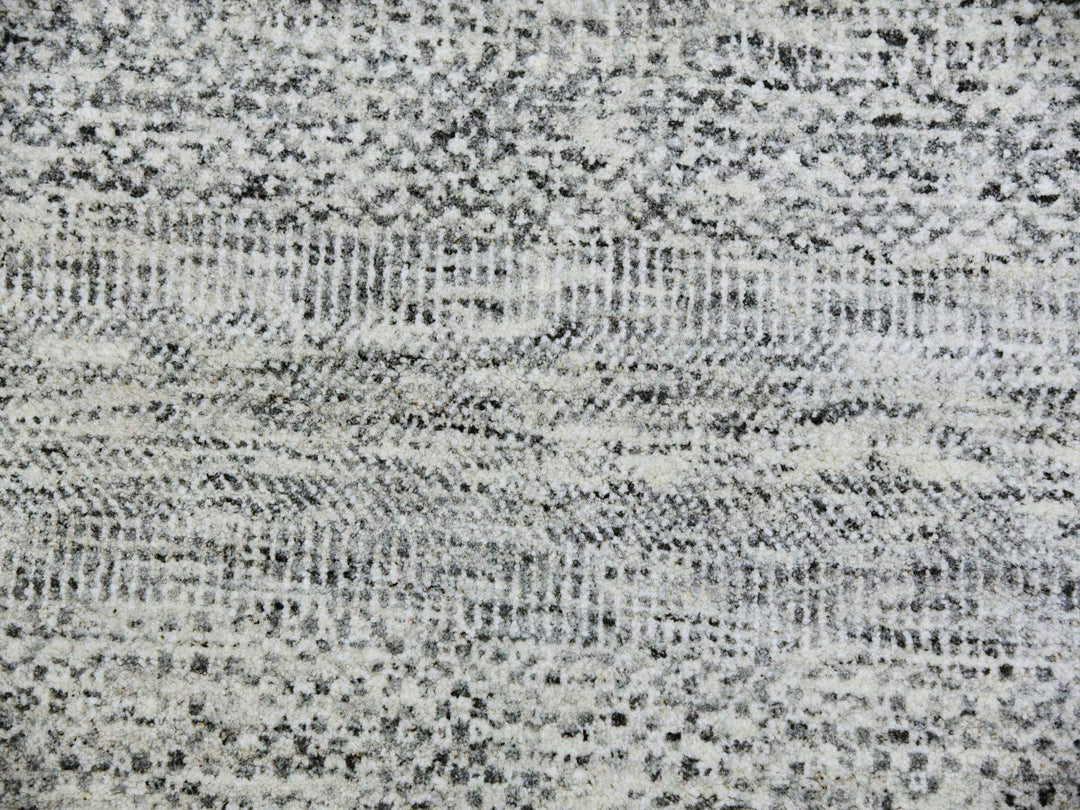 9'5" x 9'6" New Hand Knotted Grey Wool Round Oriental Rug - MOA10279511
