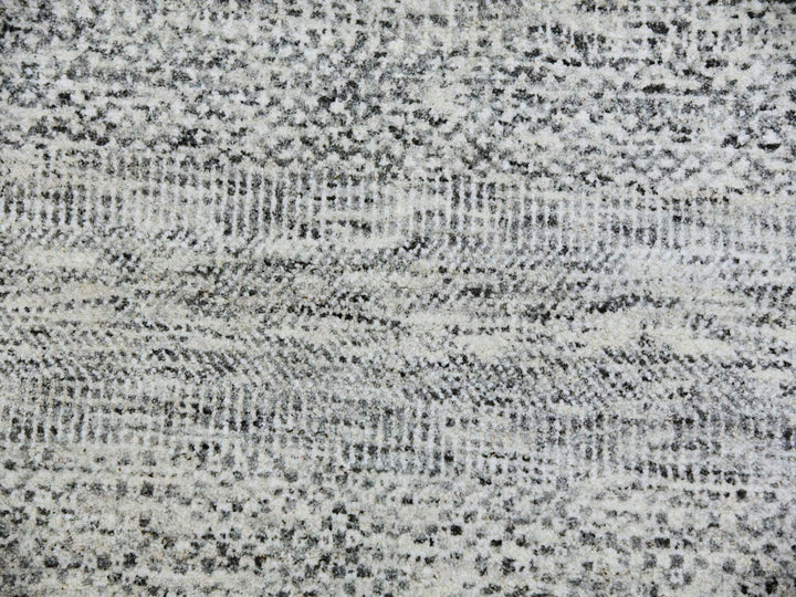 9'5" x 9'6" New Hand Knotted Grey Wool Round Oriental Rug - MOA10279511
