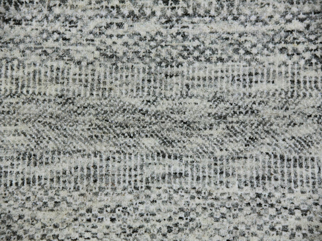 8'0" x 8'0" New Hand Knotted Grey Wool Square Oriental Rug - MOA10279512