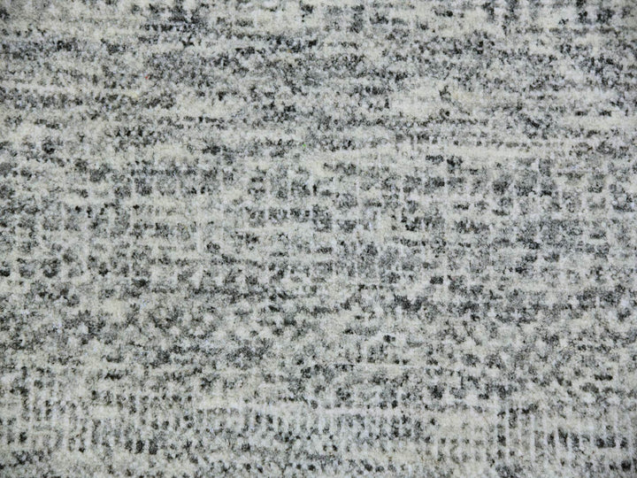 7'9" x 7'9" New Hand Knotted Grey Wool Round Oriental Rug - MOA10279515