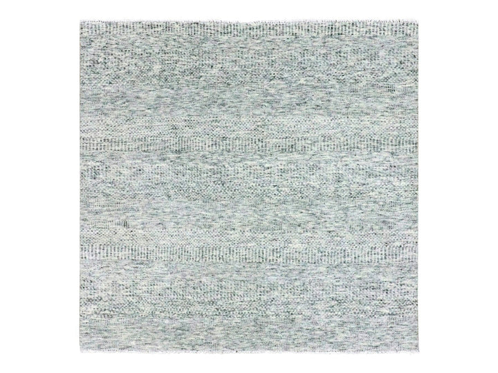 6'0" x 6'0" New Hand Knotted Grey Wool Square Oriental Rug - MOA10279518