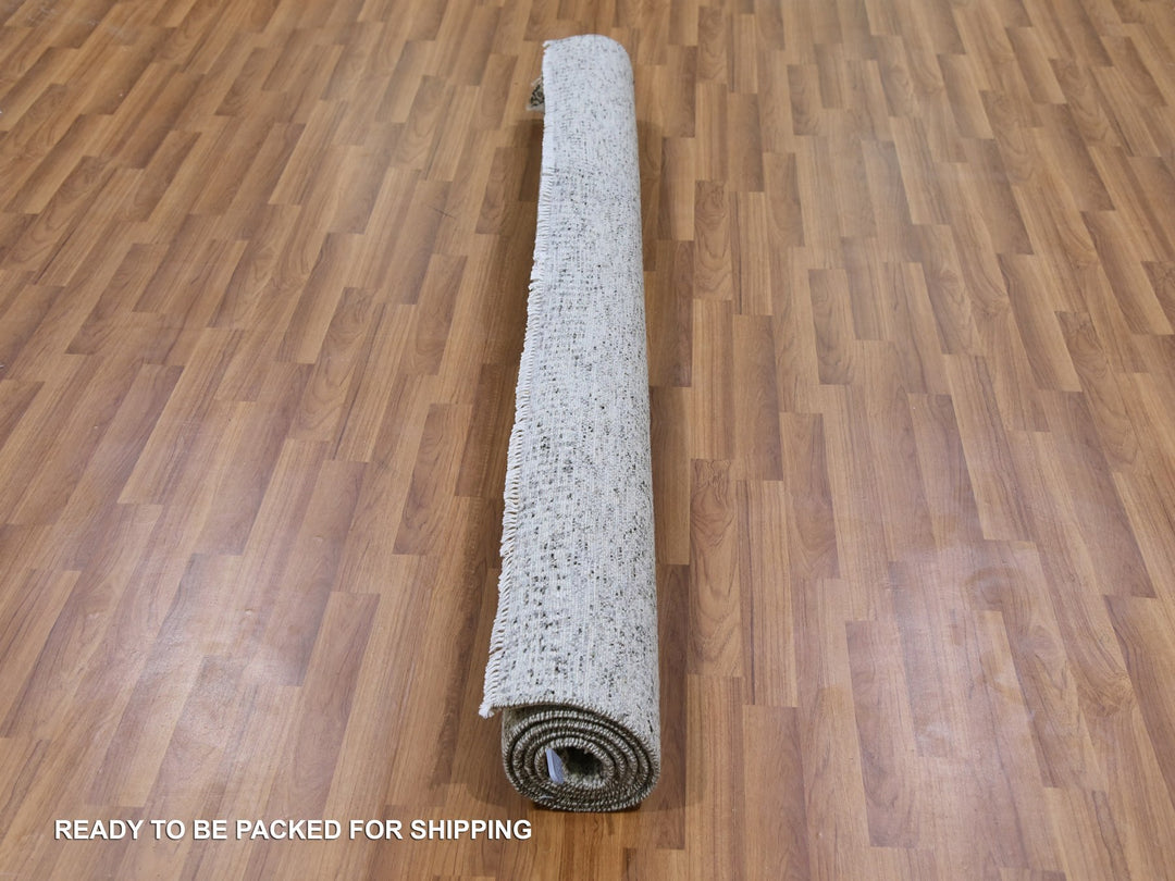 6'0" x 6'0" New Hand Knotted Grey Wool Square Oriental Rug - MOA10279518