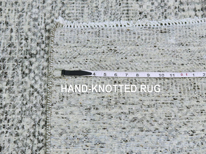 6'0" x 6'0" New Hand Knotted Grey Wool Square Oriental Rug - MOA10279518