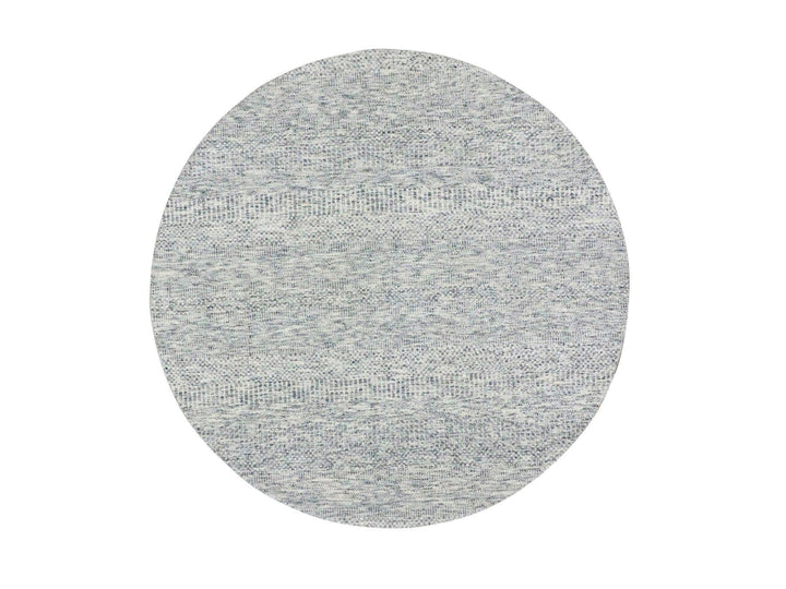 5'9" x 5'9" New Hand Knotted Grey Wool Round Oriental Rug - MOA10279519