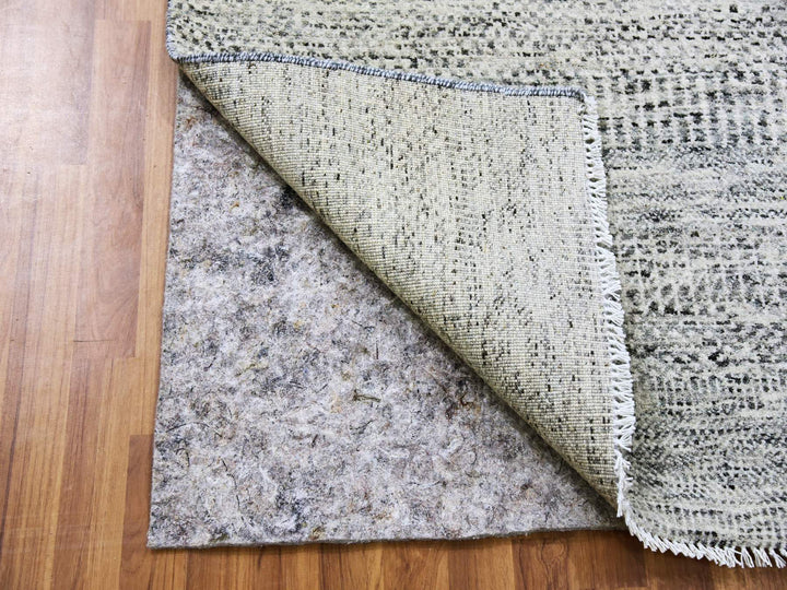 2'6" x 20'5" New Hand Knotted Grey Wool Runner Oriental Rug - MOA10279531