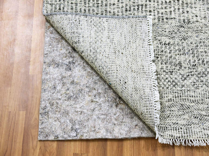 2'6" x 23'4" New Hand Knotted Grey Wool Runner Oriental Rug - MOA10279532