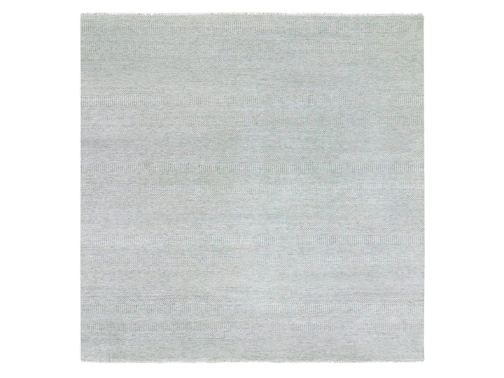 9'11" x 10'0" New Hand Knotted Grey Wool Square Oriental Rug - MOA10279535