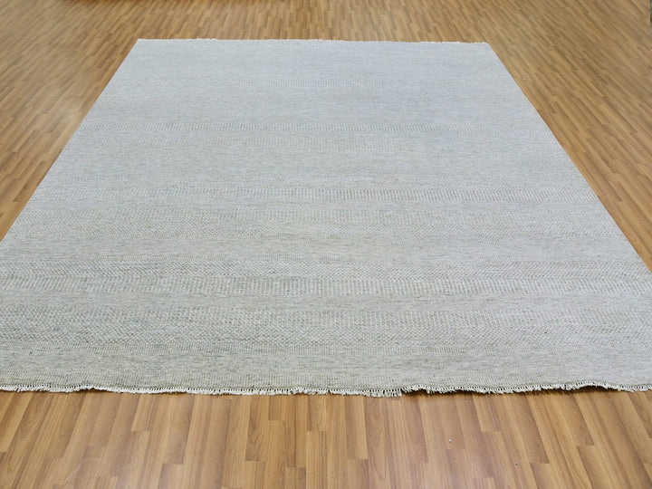 9'11" x 10'0" New Hand Knotted Grey Wool Square Oriental Rug - MOA10279535