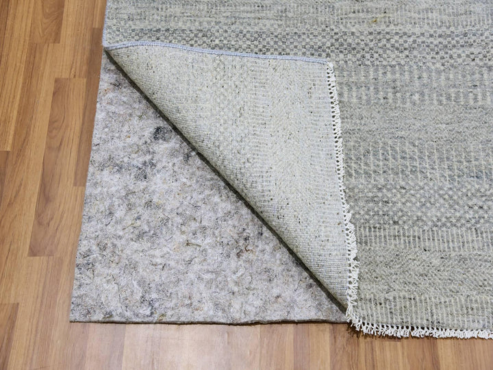 9'11" x 10'0" New Hand Knotted Grey Wool Square Oriental Rug - MOA10279535