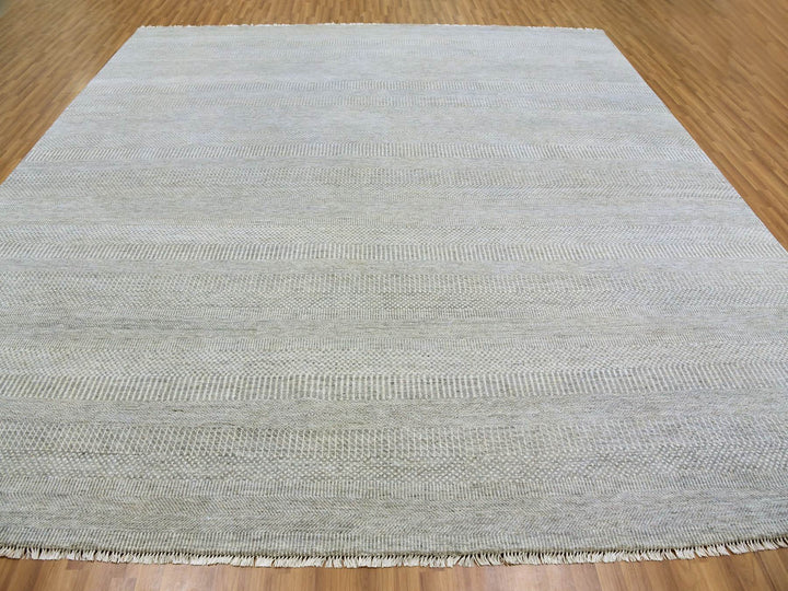 12'0" x 12'4" New Hand Knotted Grey Wool Square Oriental Rug - MOA10279541