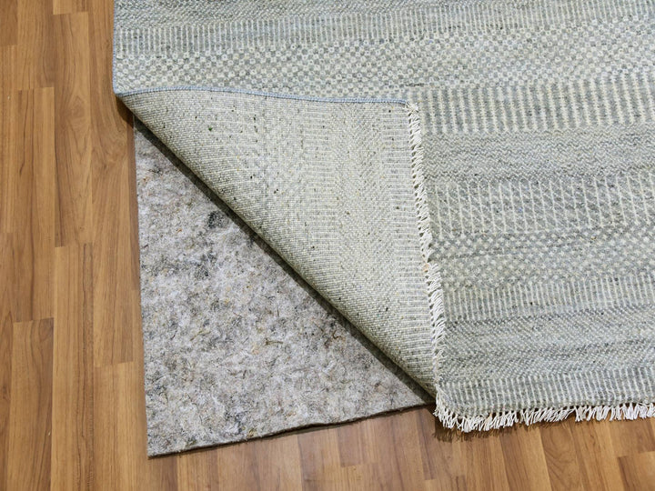 12'0" x 12'4" New Hand Knotted Grey Wool Square Oriental Rug - MOA10279541