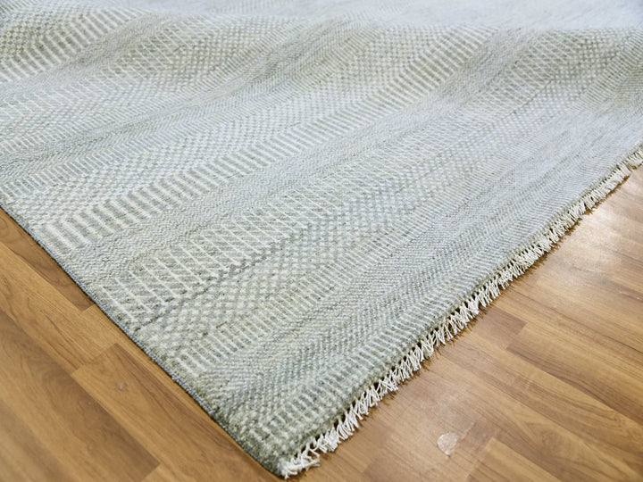 12'0" x 12'4" New Hand Knotted Grey Wool Square Oriental Rug - MOA10279541