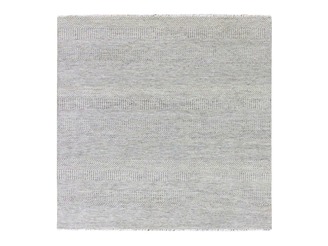 6'0" x 6'1" New Hand Knotted Grey Wool Square Oriental Rug - MOA10279543