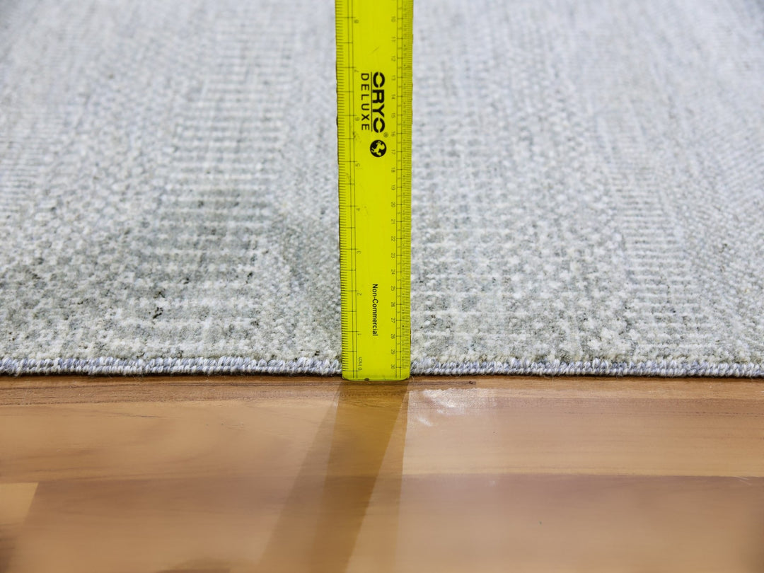 2'6" x 10'2" New Hand Knotted Grey Wool Runner Oriental Rug - MOA10279545