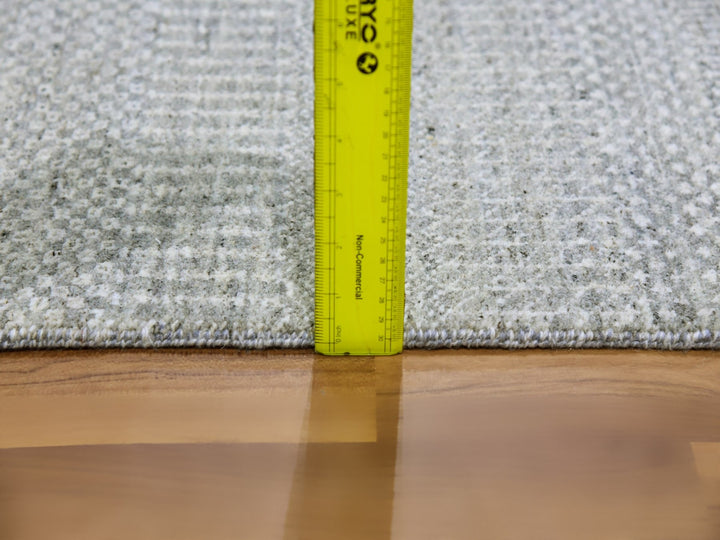 2'6" x 10'2" New Hand Knotted Grey Wool Runner Oriental Rug - MOA10279546