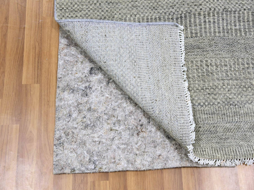 3'0" x 5'3" New Hand Knotted Grey Wool Rectangle Oriental Rug - MOA10279552
