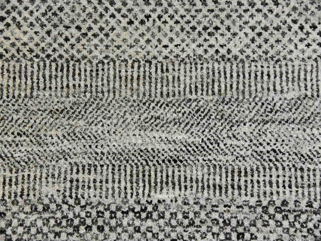 8'0" x 10'0" New Hand Knotted Grey Wool Rectangle Oriental Rug - MOA10279558