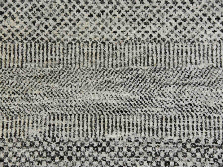 8'0" x 10'0" New Hand Knotted Grey Wool Rectangle Oriental Rug - MOA10279558