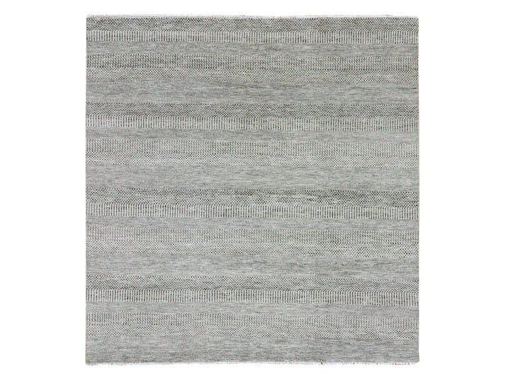 7'11" x 8'1" New Hand Knotted Grey Wool Square Oriental Rug - MOA10279559