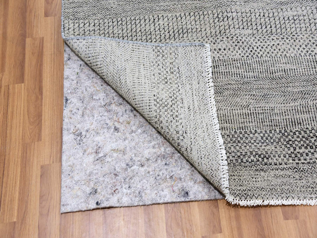 9'11" x 10'3" New Hand Knotted Grey Wool Square Oriental Rug - MOA10279561