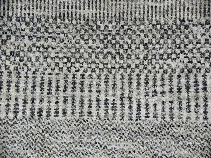 9'8" x 9'9" New Hand Knotted Grey Wool Round Oriental Rug - MOA10279563