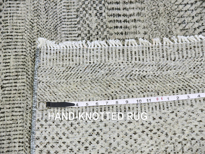 4'2" x 6'1" New Hand Knotted Grey Wool Rectangle Oriental Rug - MOA10279576