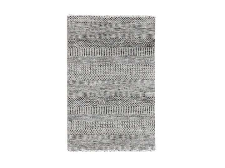 3'0" x 4'9" New Hand Knotted Grey Wool Rectangle Oriental Rug - MOA10279577