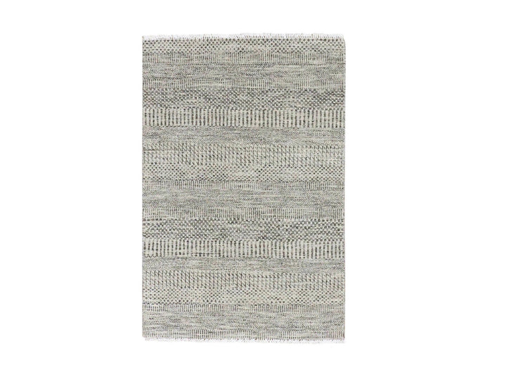3'0" x 4'10" New Hand Knotted Grey Wool Rectangle Oriental Rug - MOA10279579