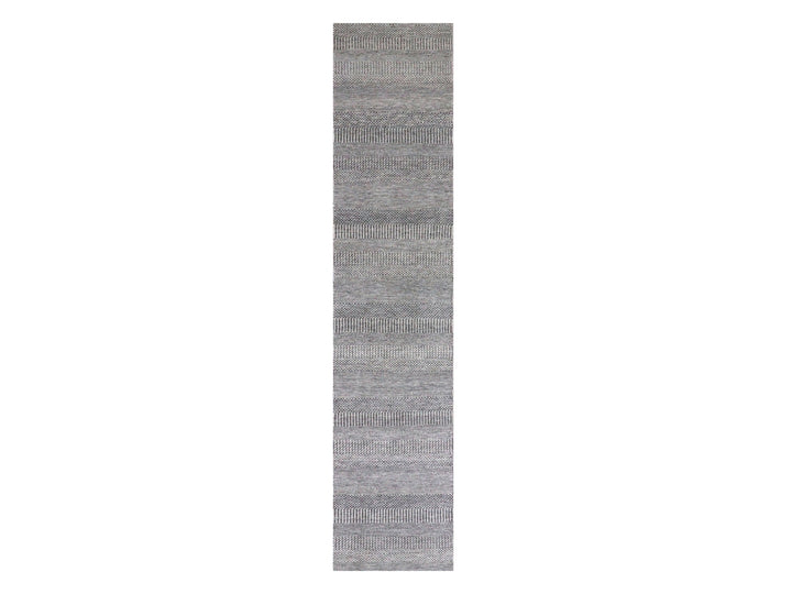 2'5" x 15'10" New Hand Knotted Grey Wool Rectangle Oriental Rug - MOA10279583
