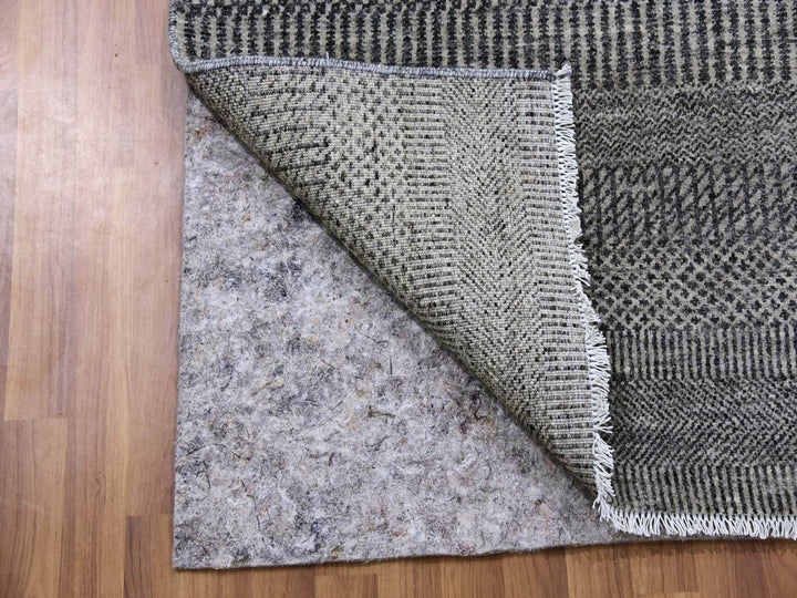 2'5" x 15'10" New Hand Knotted Grey Wool Rectangle Oriental Rug - MOA10279583
