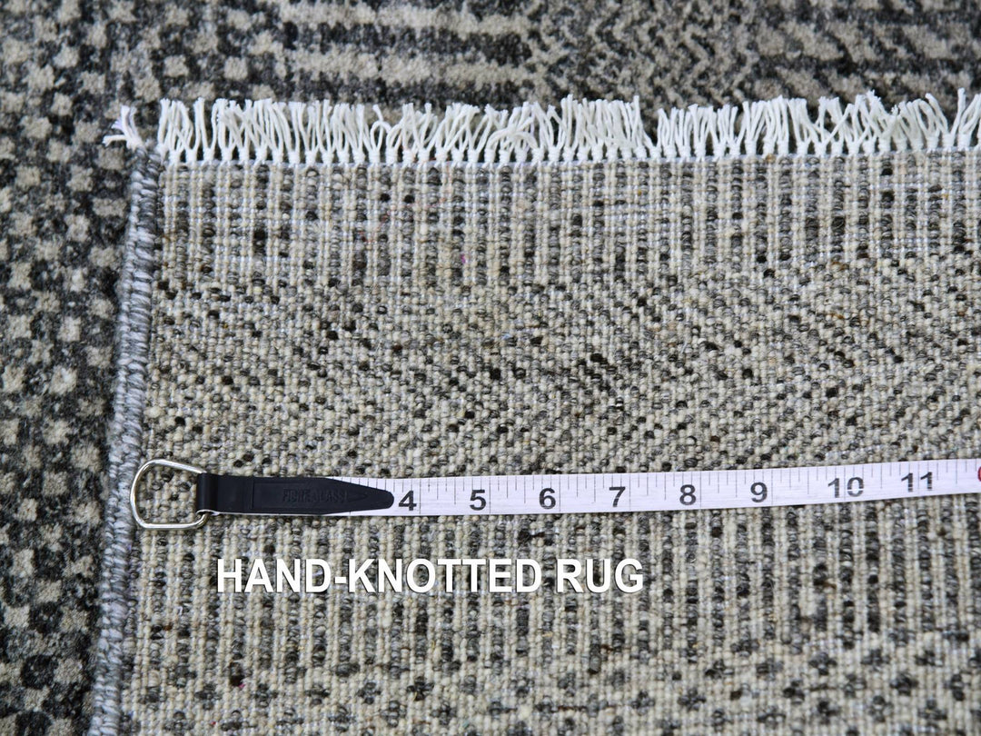 2'5" x 15'10" New Hand Knotted Grey Wool Rectangle Oriental Rug - MOA10279583