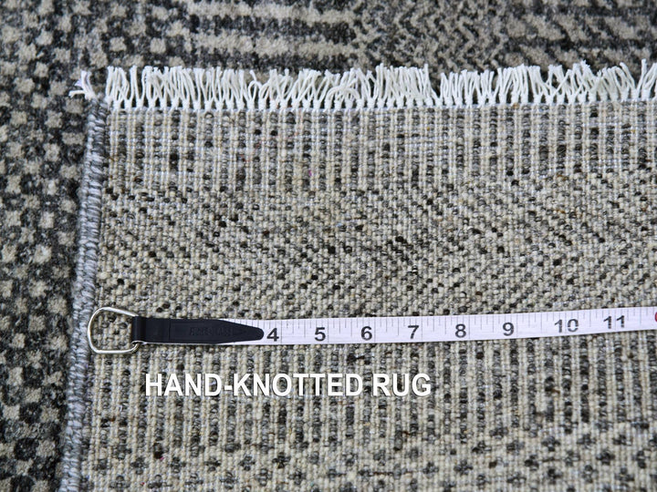 2'5" x 15'10" New Hand Knotted Grey Wool Rectangle Oriental Rug - MOA10279583