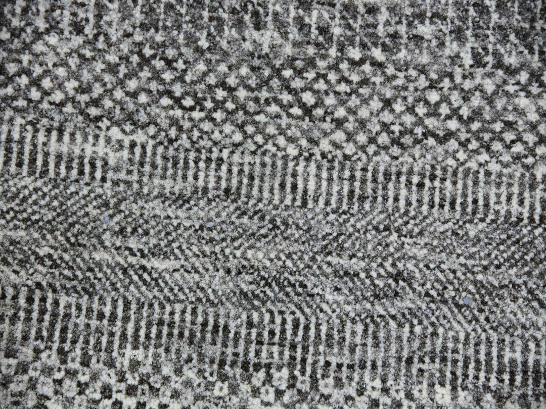 11'2" x 11'2" New Hand Knotted Grey Wool Round Oriental Rug - MOA10279584