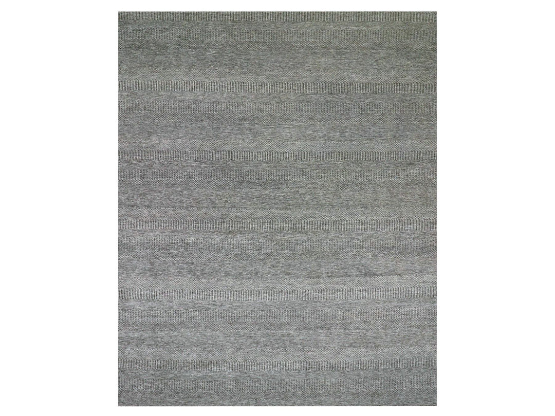 12'2" x 15'2" New Hand Knotted Grey Wool Rectangle Oriental Rug - MOA10279586