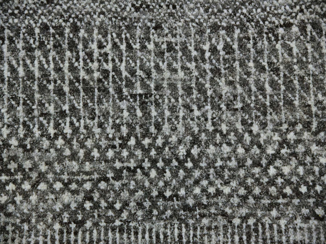 12'2" x 15'2" New Hand Knotted Grey Wool Rectangle Oriental Rug - MOA10279586