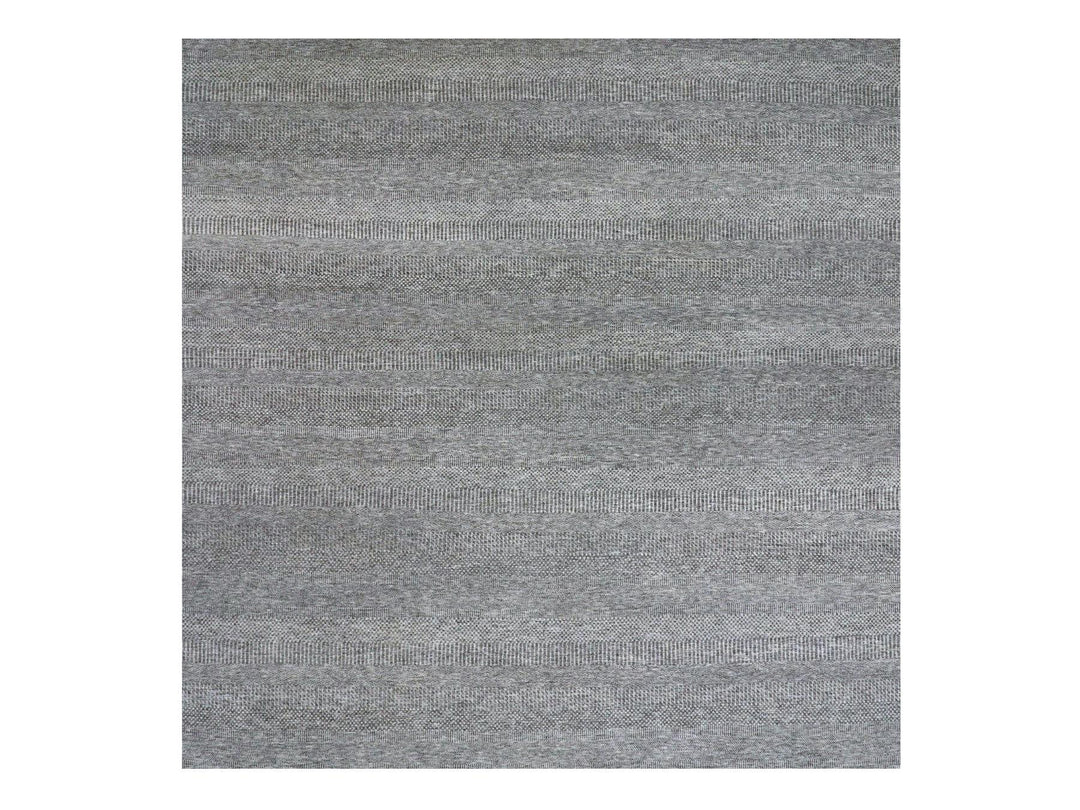 12'0" x 12'2" New Hand Knotted Grey Wool Square Oriental Rug - MOA10279587