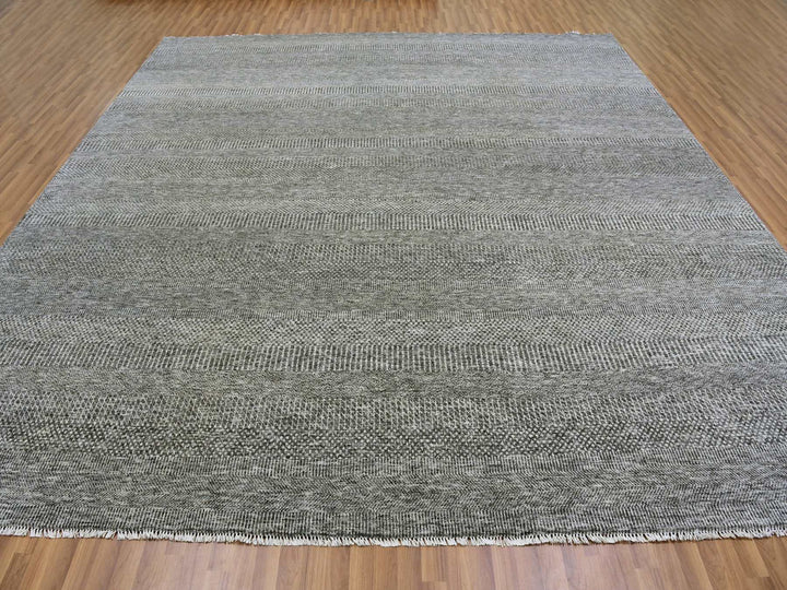 12'0" x 12'2" New Hand Knotted Grey Wool Square Oriental Rug - MOA10279587