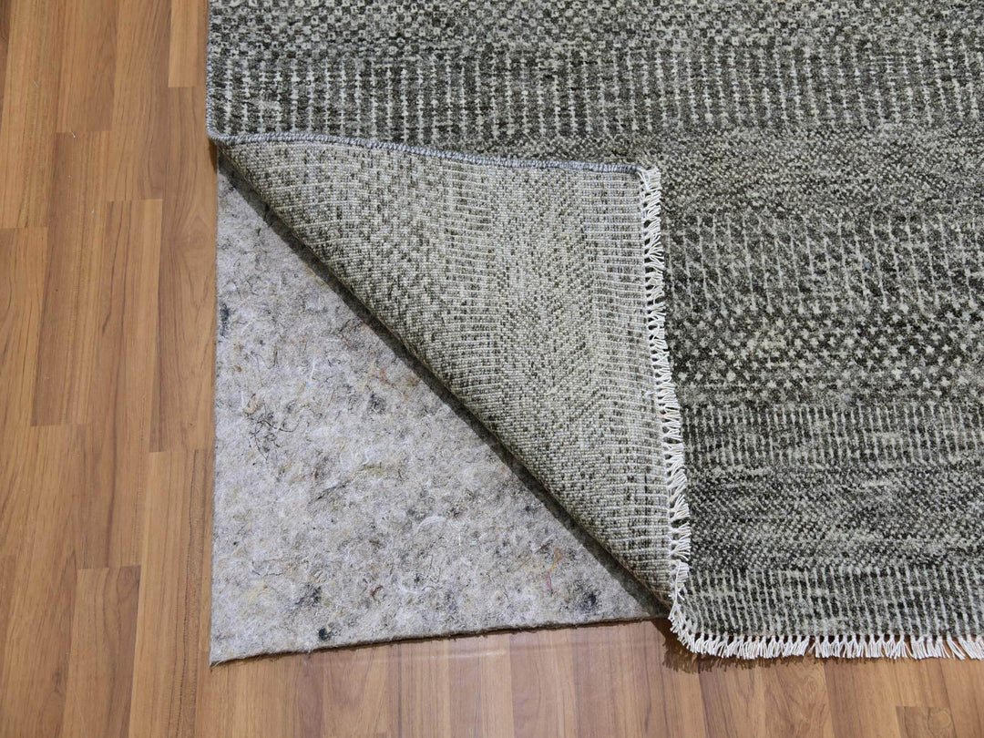 12'0" x 12'2" New Hand Knotted Grey Wool Square Oriental Rug - MOA10279587
