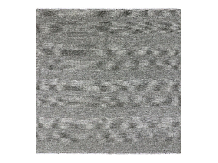 8'1" x 8'2" New Hand Knotted Grey Wool Square Oriental Rug - MOA10279589