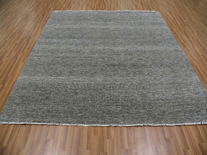 8'1" x 8'2" New Hand Knotted Grey Wool Square Oriental Rug - MOA10279589