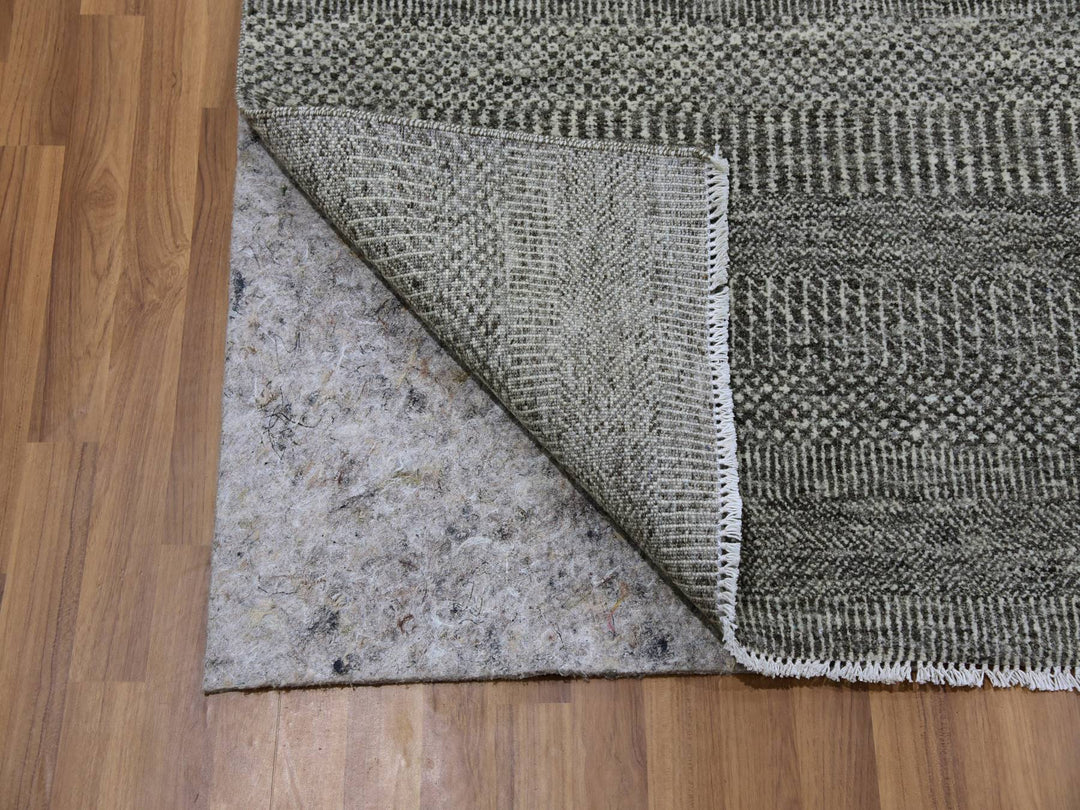 8'1" x 8'2" New Hand Knotted Grey Wool Square Oriental Rug - MOA10279589