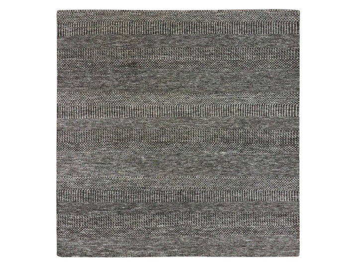5'11" x 6'1" New Hand Knotted Grey Wool Square Oriental Rug - MOA10279594