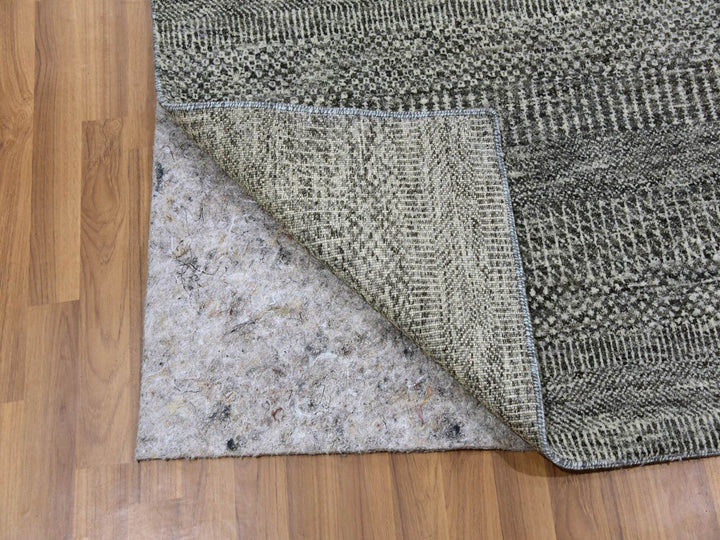 5'11" x 6'1" New Hand Knotted Grey Wool Square Oriental Rug - MOA10279594