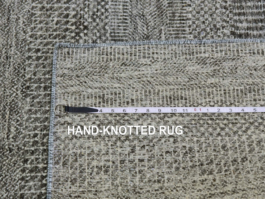 5'11" x 6'1" New Hand Knotted Grey Wool Square Oriental Rug - MOA10279594
