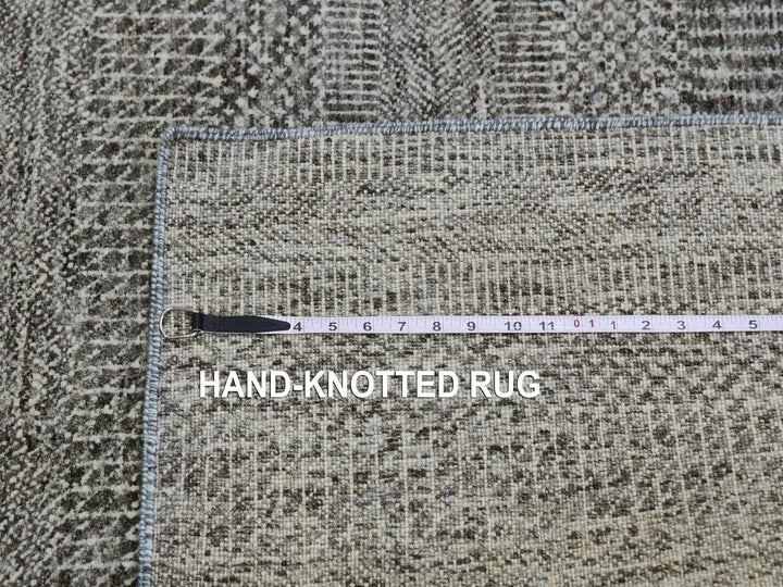 5'11" x 6'1" New Hand Knotted Grey Wool Square Oriental Rug - MOA10279594